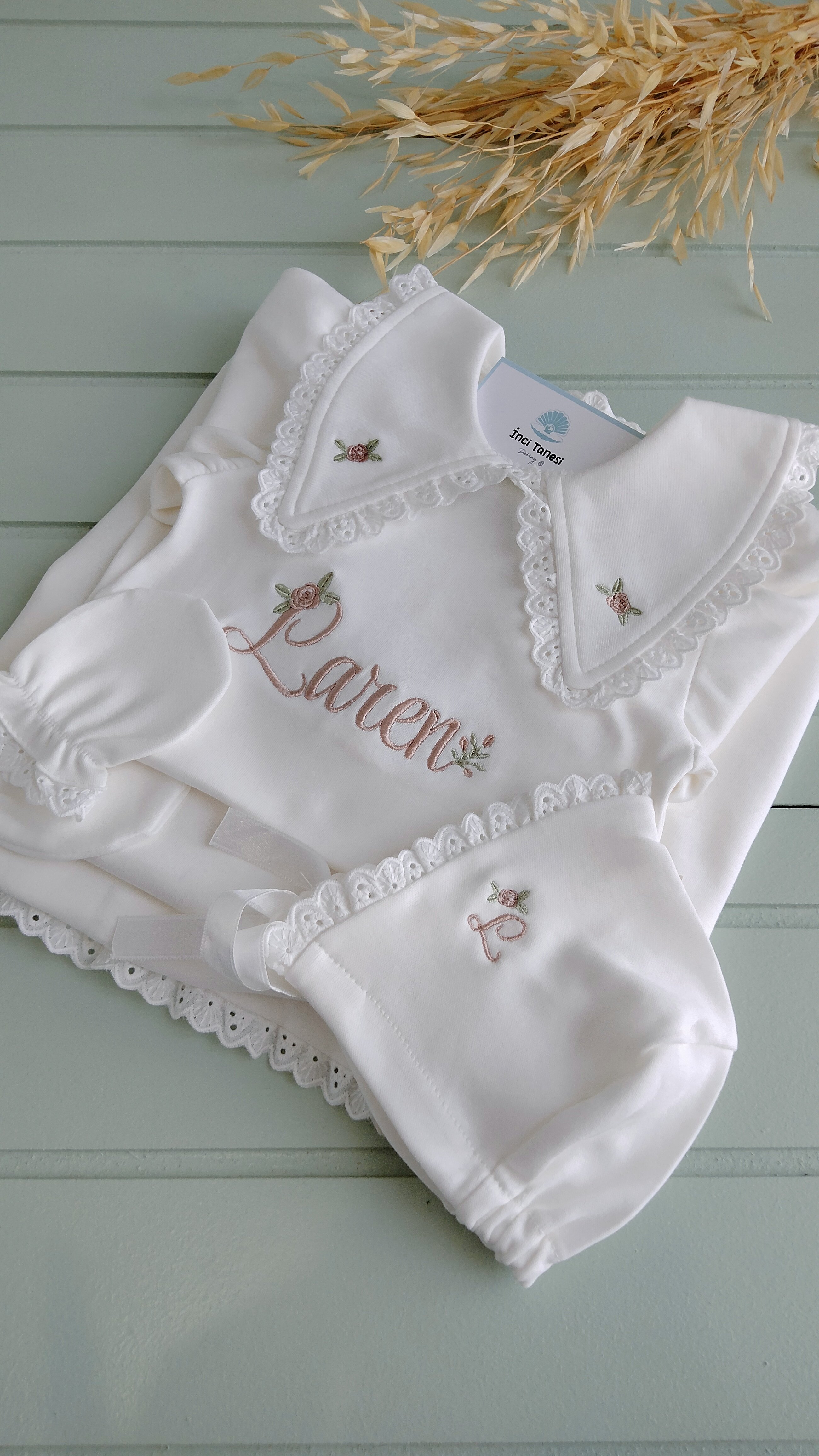 Asya Model Yakası Nakışlı Tulum