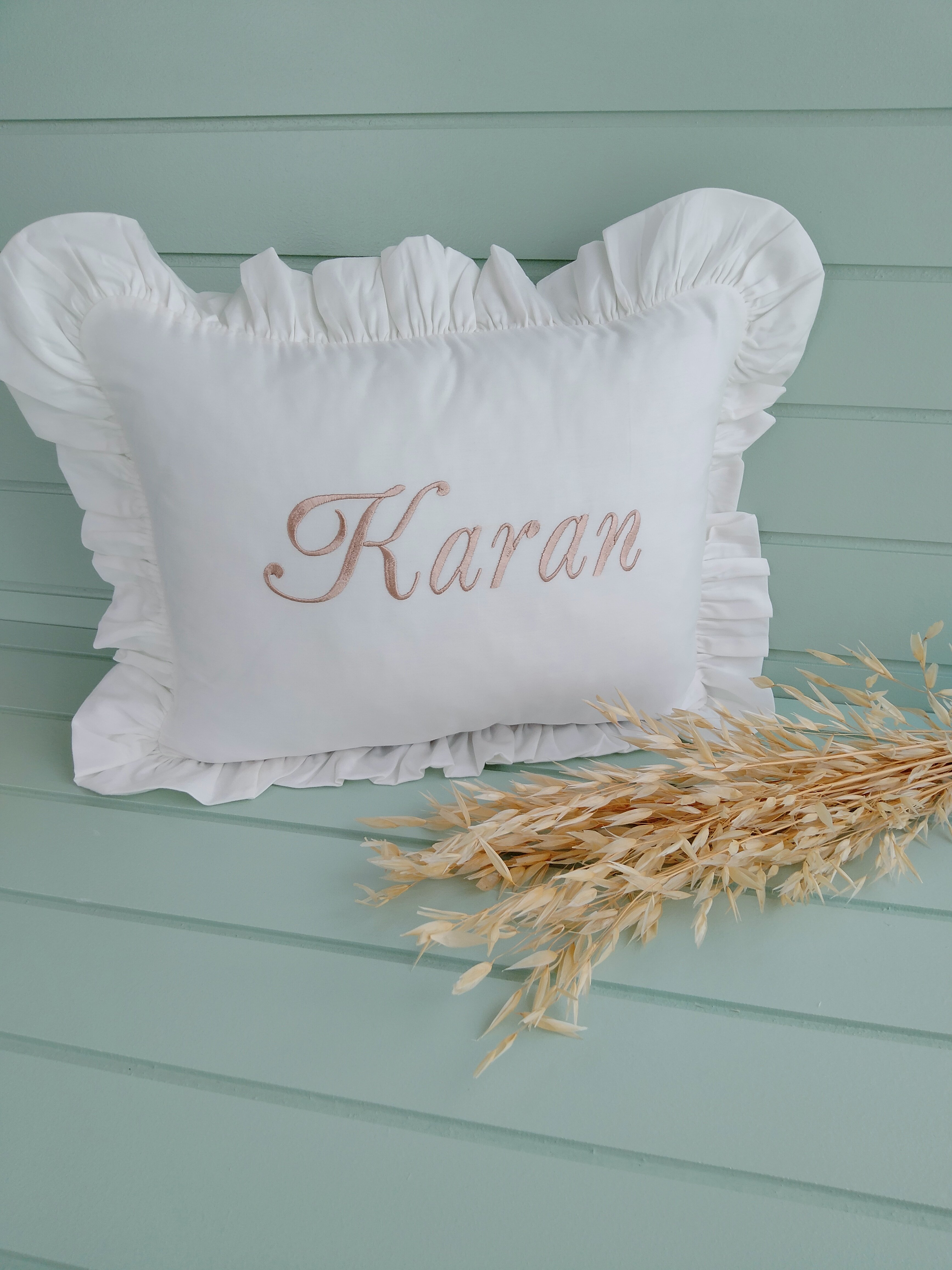 Fırfırlı Pamuk Saten Yastık