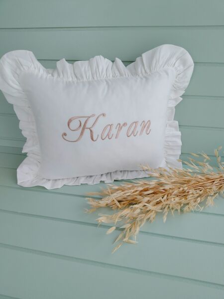 Fırfırlı Pamuk Saten Yastık