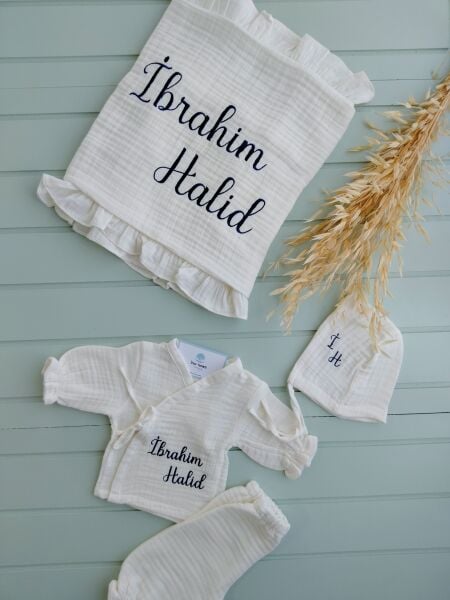Müslin Bebek  Hastane Çıkışı Tam Set